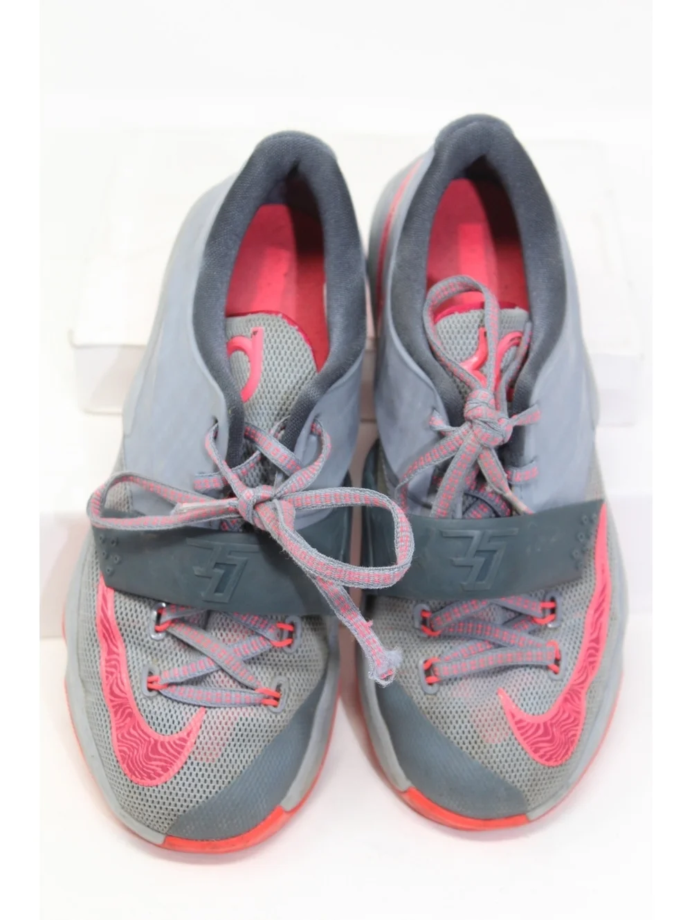 NIKE KD VII Gray & Pink Hyper Punch Shoes 669944-001 Sneakers SIZE 1.5Y Youth